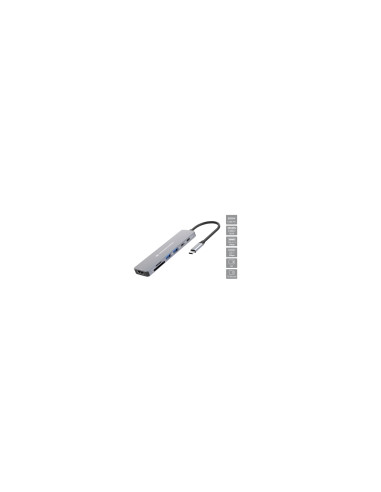 Conceptronic DONN28G Alámbrico USB 3.2 Gen 1 (3.1 Gen 1) Type-C Gris