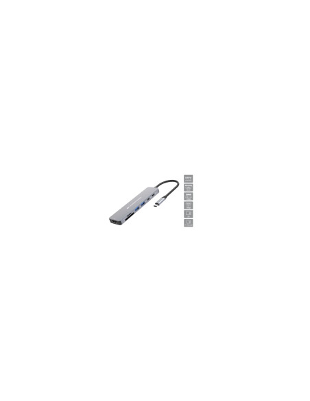 Conceptronic DONN28G Alámbrico USB 3.2 Gen 1 (3.1 Gen 1) Type-C Gris