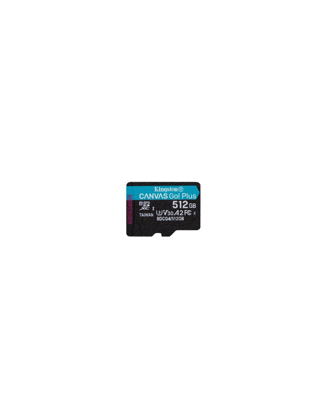 Kingston Technology Tarjeta microSDXC Canvas Go Plus Gen4 de 512 GB, 200 MB/s, A2 U3 V30 y adaptador