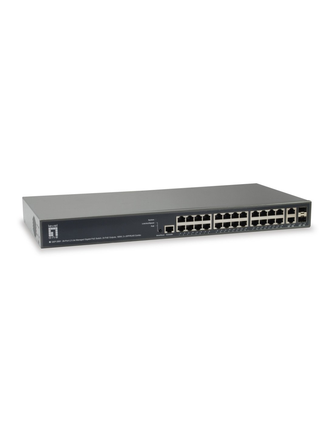 LevelOne GEP-2681 switch Gestionado L3 Gigabit Ethernet (10/100/1000) Energía sobre Ethernet (PoE) Negro