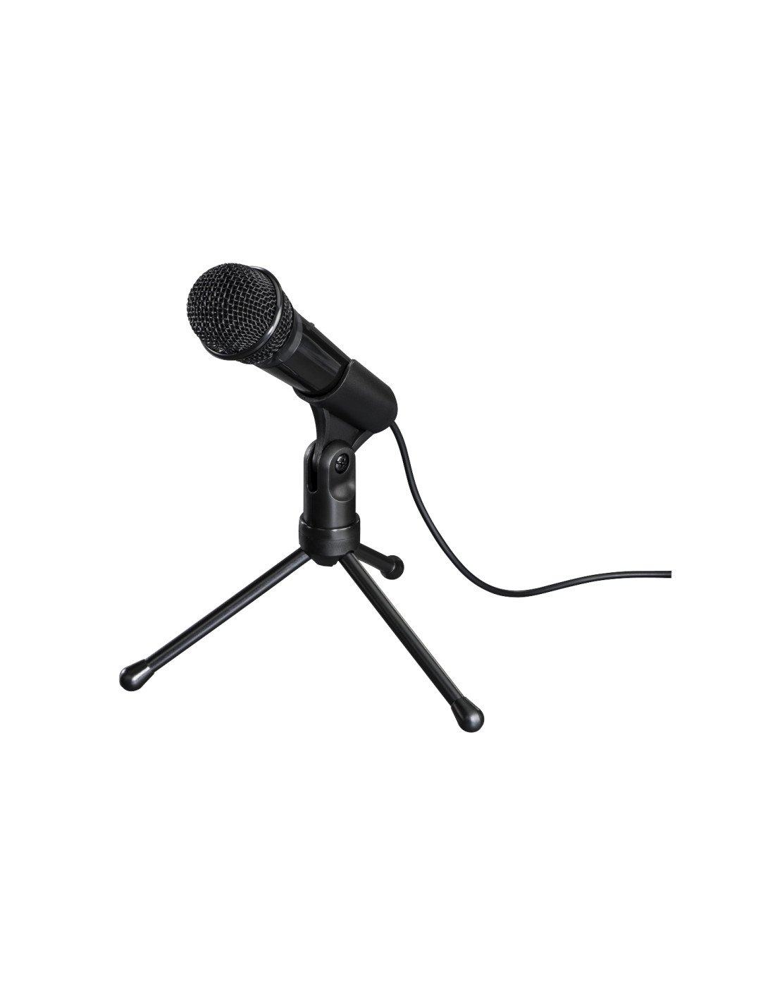 Hama | Micrófono con trípode, conexión jack 3,5mm, ideal para Podcast o conferencias, color negro.