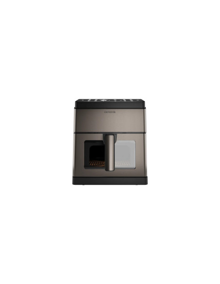 Aiwa KUMADAI Sencillo 8 L 1800 W Freidora de aire caliente Negro, Acero inoxidable