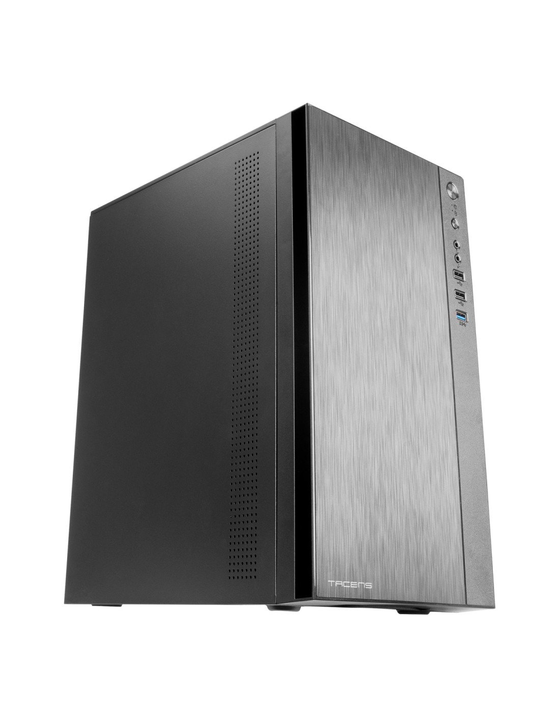 Tacens Anima ACX, Caja Mini Torre Micro ATX, Frontal Aluminio Pulido, Ventilador 12cm, USB 3.0, Negro