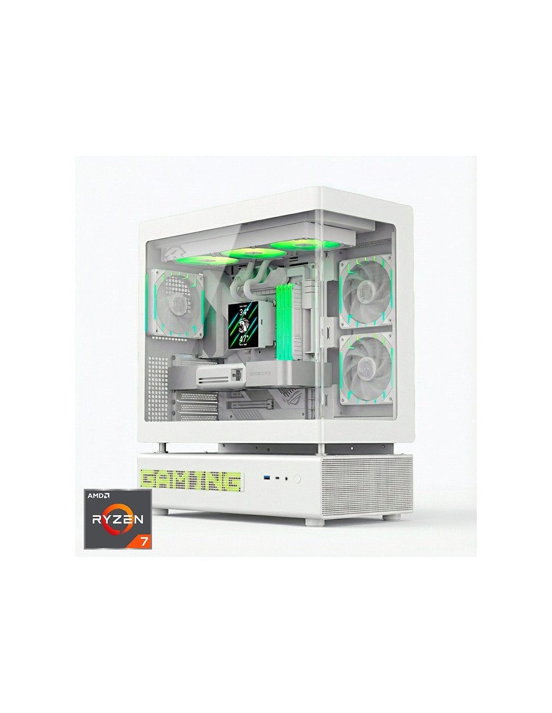 ORDENADOR GAMING N90 WHITE RGB R7 9800X3D/32GB DDR5/SSD2TB NVME/WIFI/R.LIQ/1050W