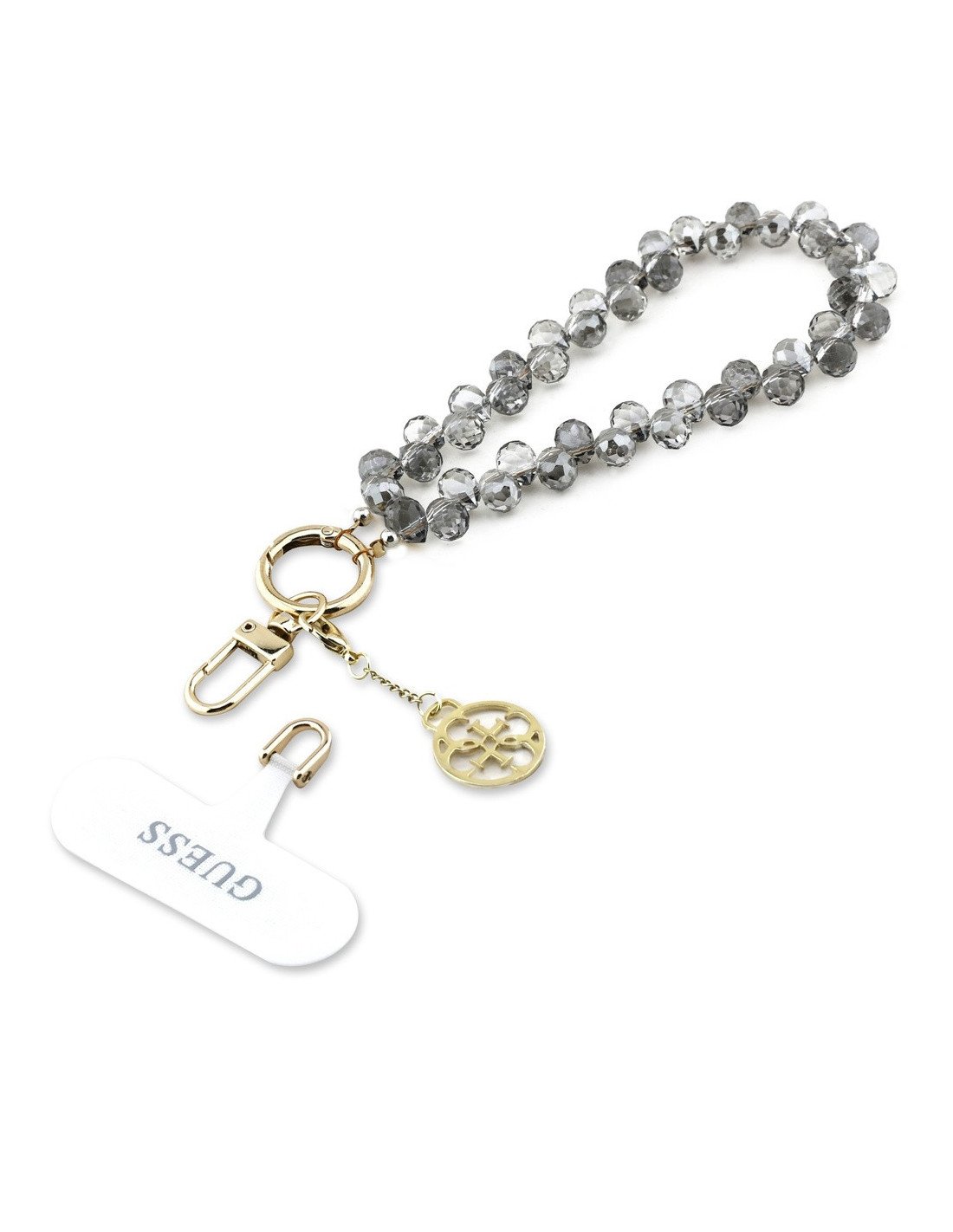 GUESS Cordón de mano encantador cristal negro.