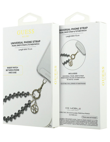 GUESS Cordón de mano encantador cristal negro.