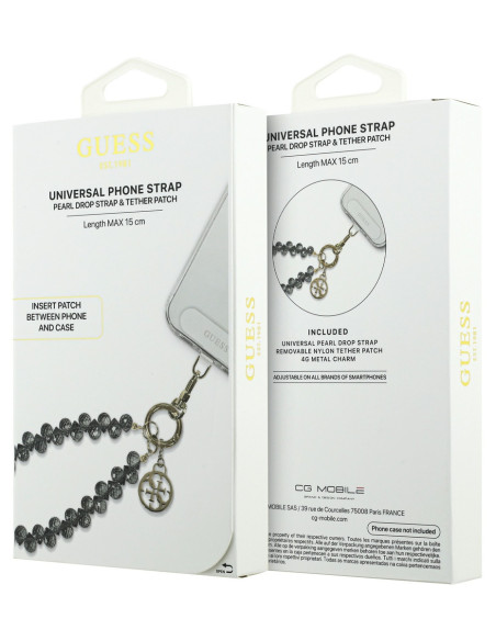 GUESS Cordón de mano encantador cristal negro.