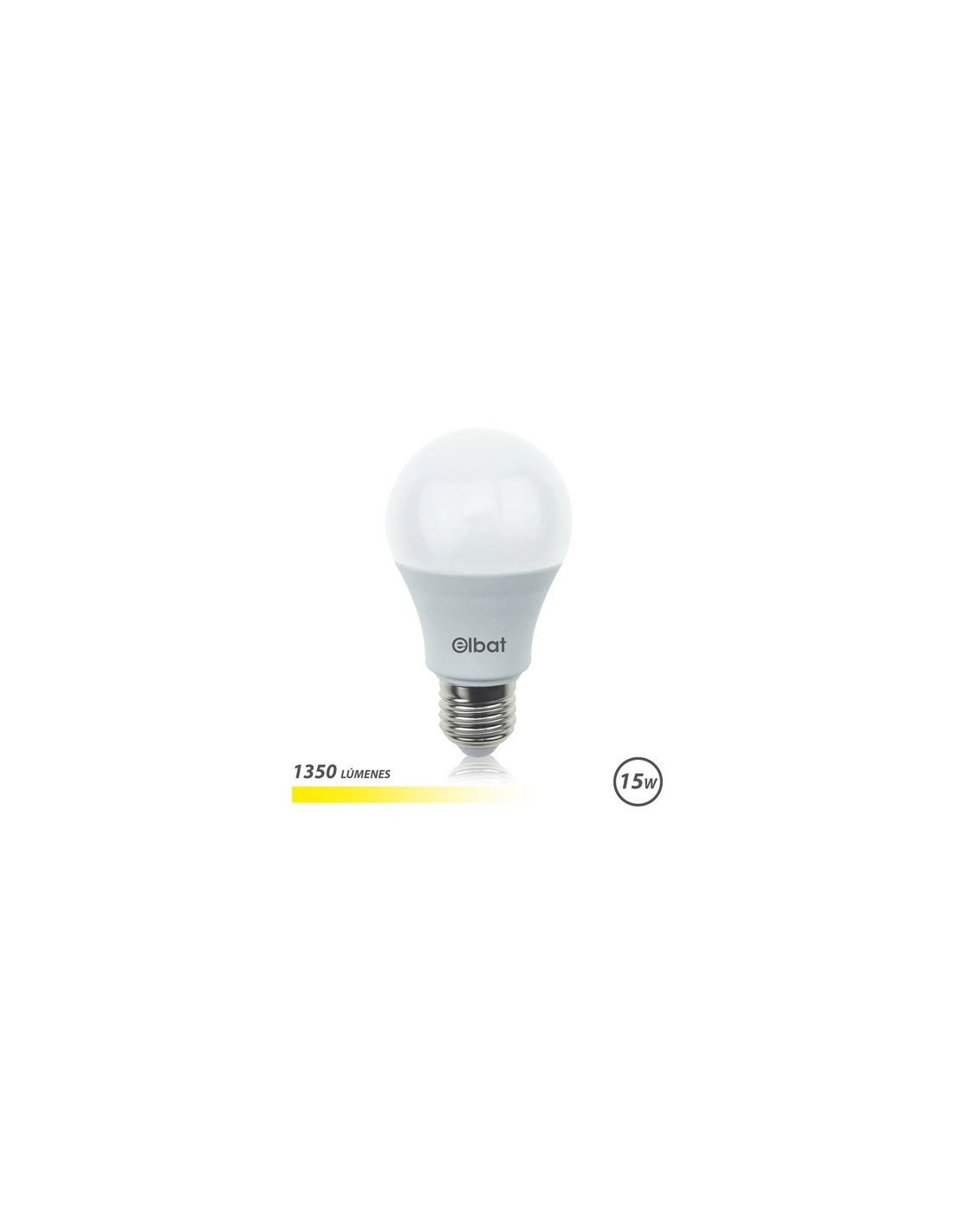 BOMBILLA LED A60 | 15W | 1350LM | E27 | LUZ CALIDA | ELBAT