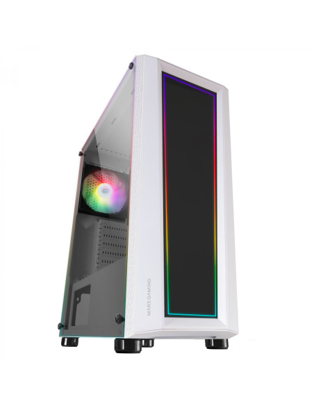 Mars Gaming MC-ART Blanco, Caja PC Gaming ATX, Doble Cristal Templado
