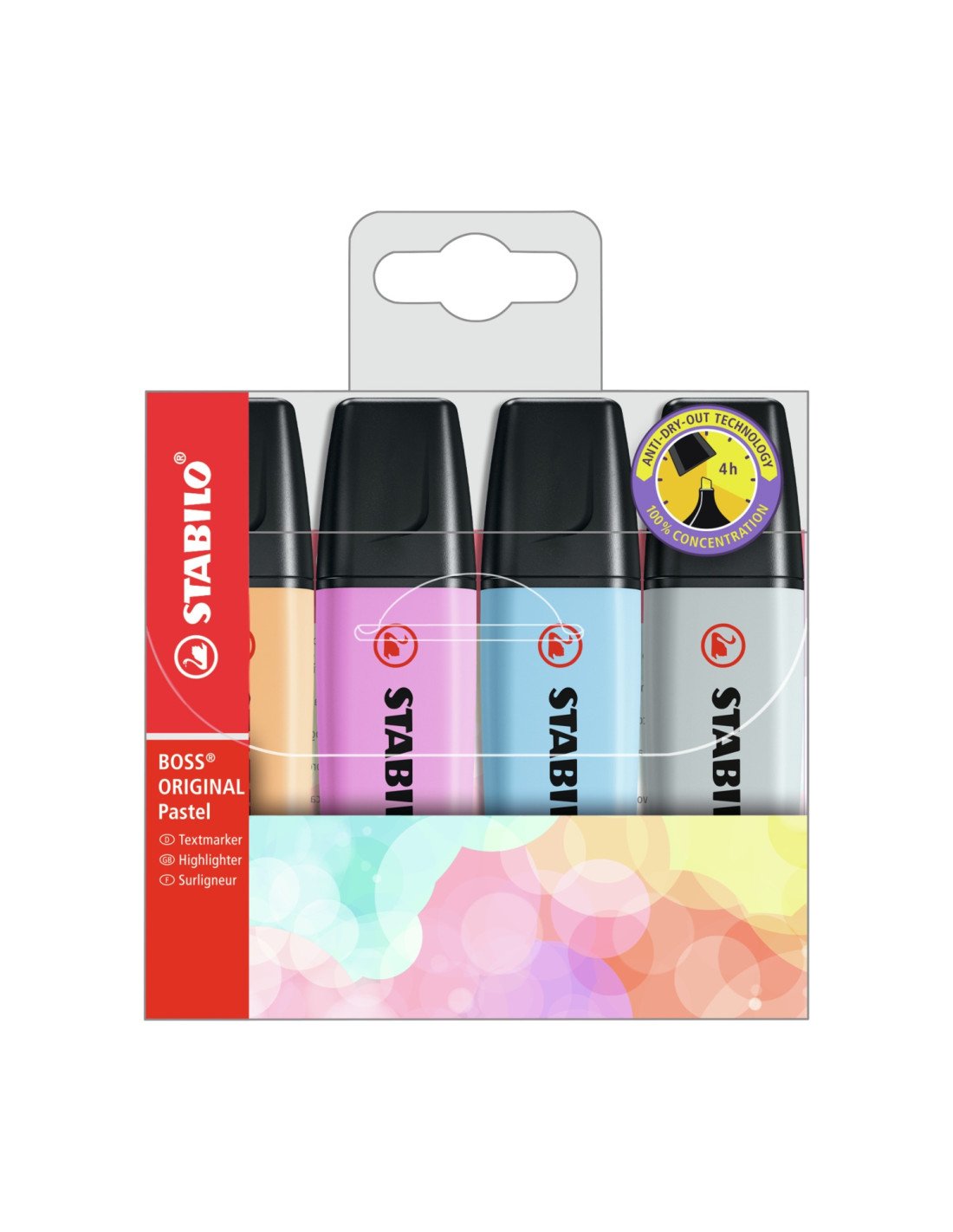 STABILO Boss Original Pastel marcador 4 pieza(s) Punta de cincel Multicolor