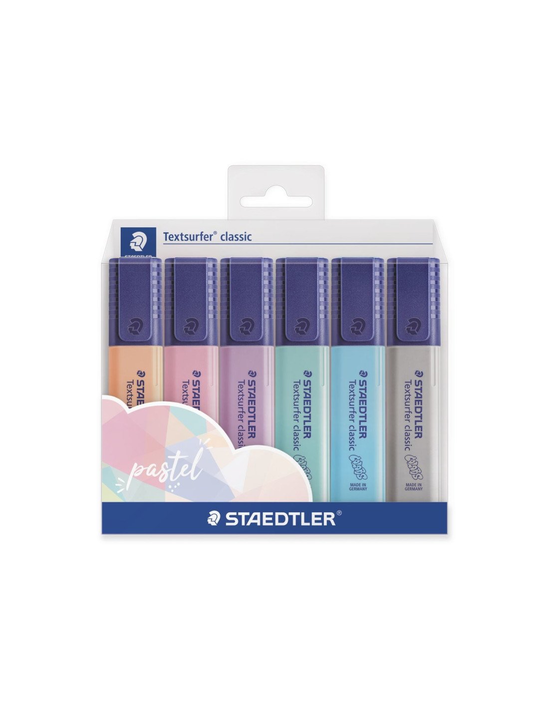 Staedtler 364 C marcador 6 pieza(s) Azul claro, Gris claro, Menta, Melocotón, Rosa, Violeta