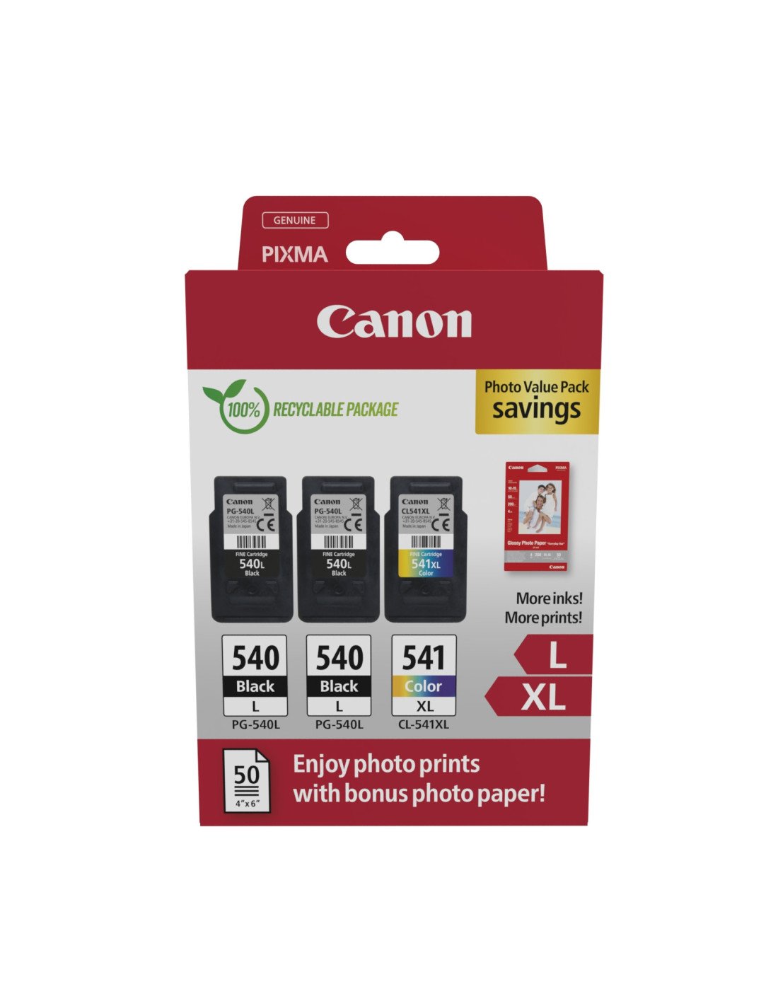 Canon 5224B015 cartucho de tinta 3 pieza(s) Original Negro, Cian, Magenta, Amarillo