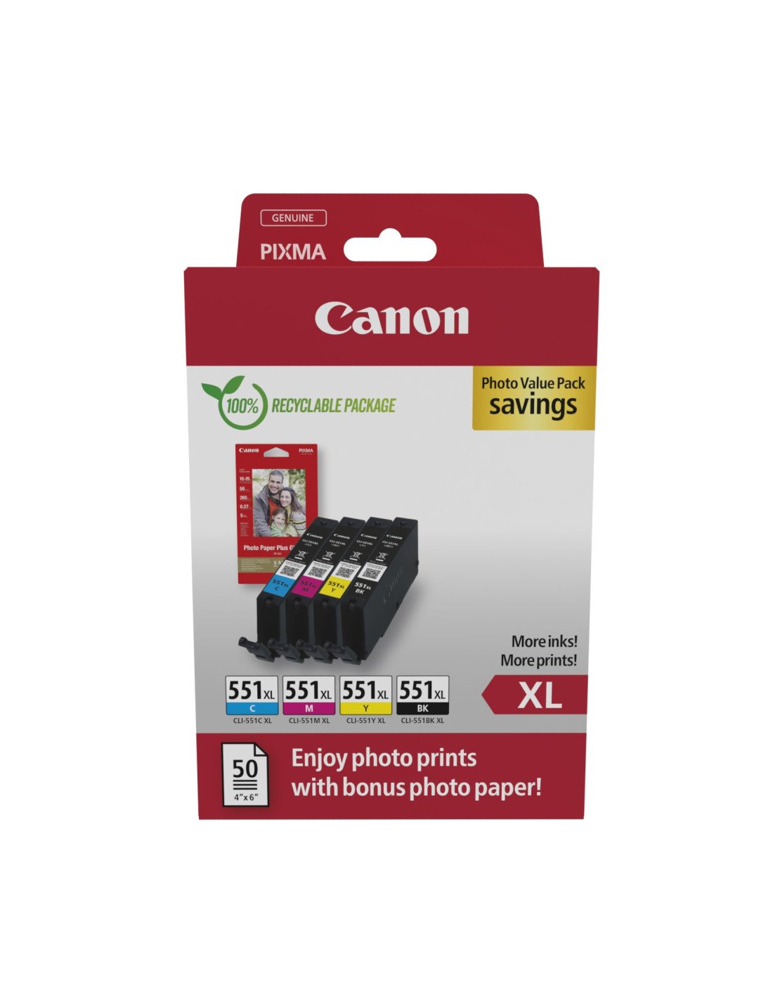 Canon 6443B008 cartucho de tinta 4 pieza(s) Original Alto rendimiento (XL) Negro, Cian, Magenta, Amarillo