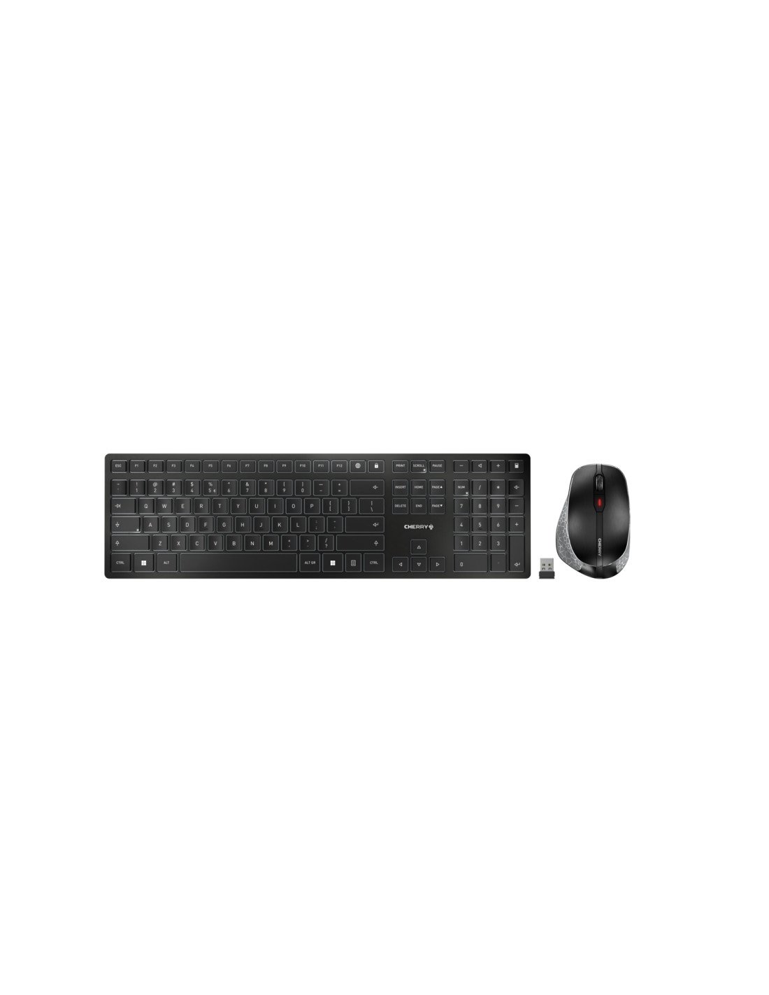 CHERRY DW 9500 SLIM teclado Ratón incluido RF Wireless + Bluetooth QWERTY Inglés Negro, Gris