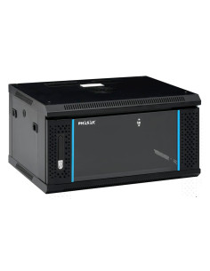 Phasak Armario Rack PRO 19" 6U 600 x 450 negro con ventilación - PHO 2106 (Montado)