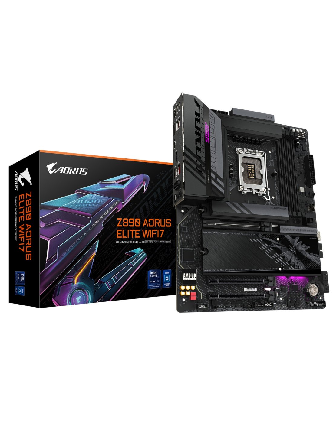 GIGABYTE Placa base Z890 AORUS ELITE WIFI7 - Compatible con CPUs Intel Core Ultra (Serie 2), VRM de 16+1+2 fases, hasta 8800MHz 