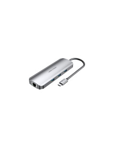 Vention Docking USB Tipo-C TOLHB/ 1xHDMI/ 3xUSB/ 1xUSB Tipo-C PD/ 1xRJ45 1xLector Tarjetas SD y MicroSD/ Jack 3.5/ Gris
