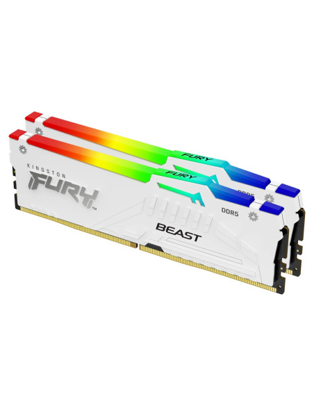 Kingston Technology FURY Beast 64GB 6000MT/s DDR5 CL30 DIMM (Kit de 2) White RGB EXPO