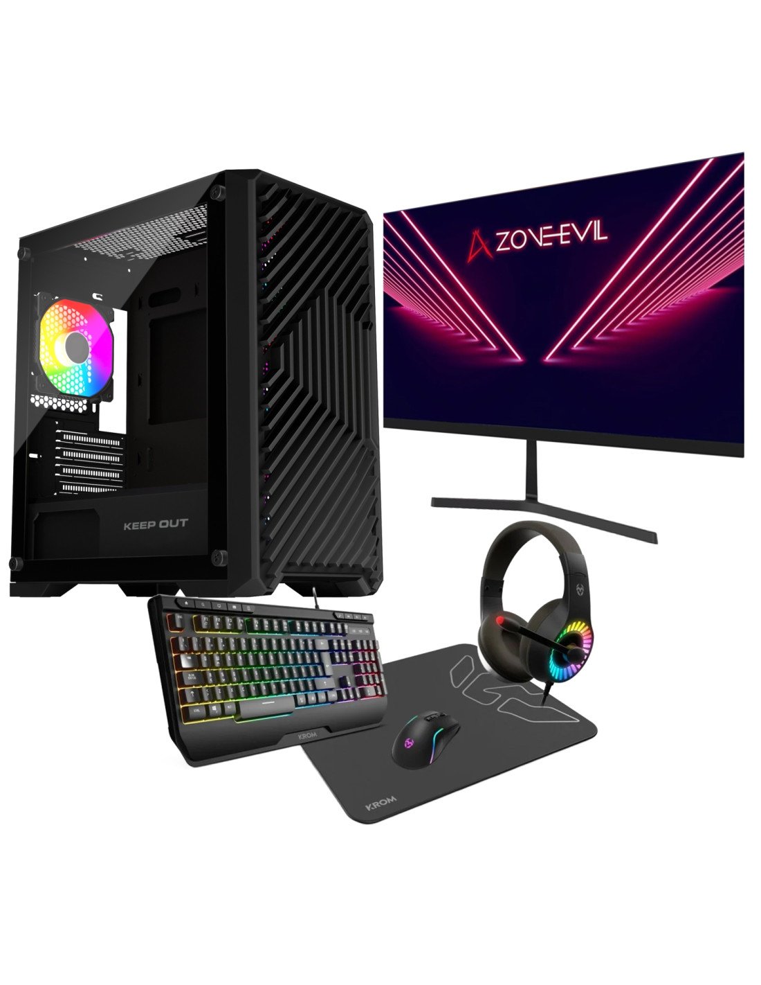 Zone Evil Core AMD Ryzen 5 4500/16GB/1Tb SSD Nvme RTX 3050 Windows 11 + Monitor 24 + Combo