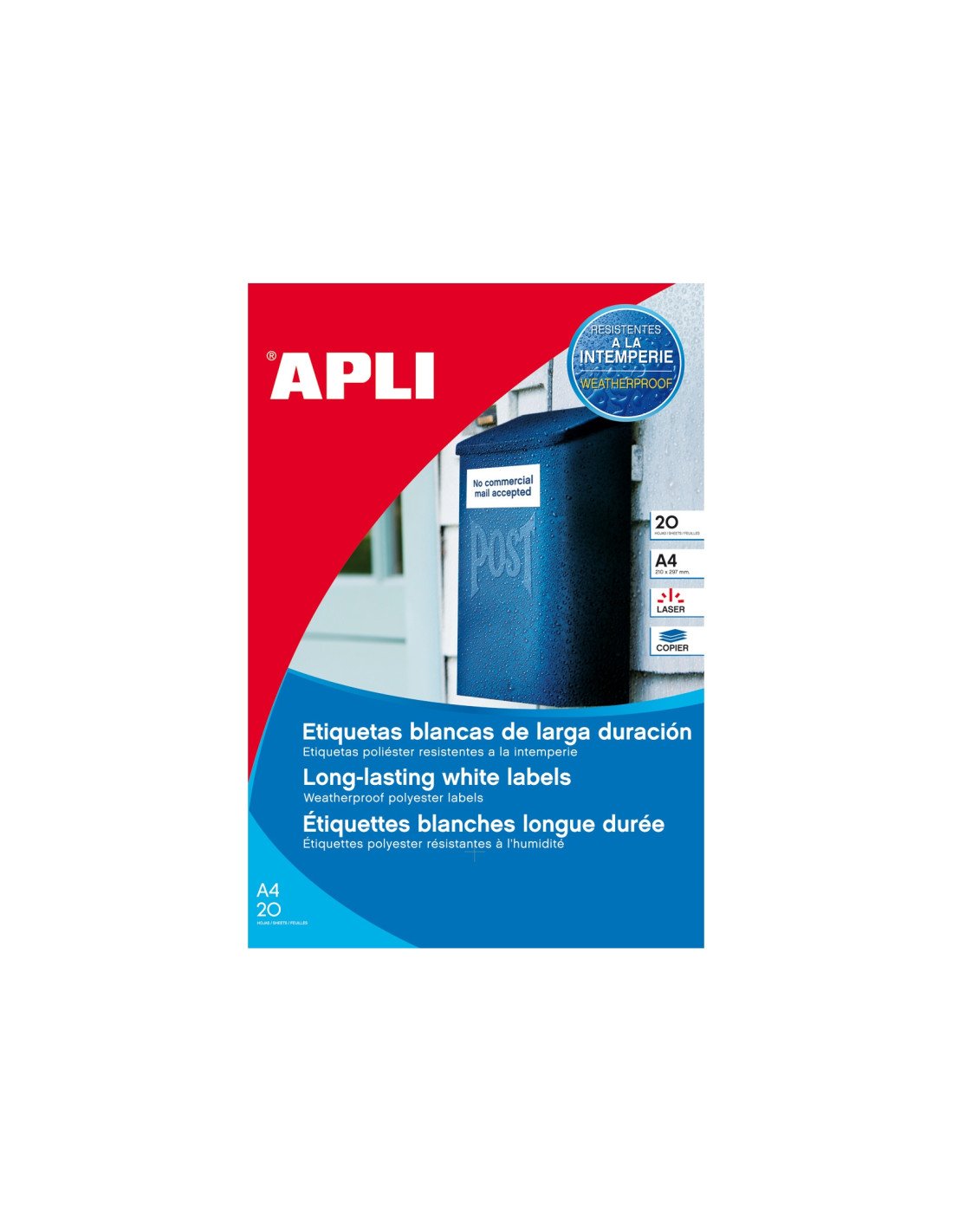 APLI 12112 etiqueta de impresora Blanco Etiqueta para impresora autoadhesiva