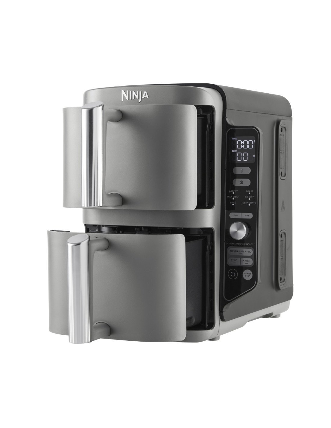 Ninja SL400EU freidora Doble 9,5 L 2470 W Freidora de aire caliente Negro, Gris