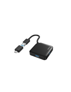 Hama | HUB USB con 4 Puertos y Adaptador USB-C (Conexión de Múltiples