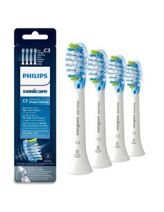 Philips Sonicare C3 Premium Plaque Defence HX9044/17 Pack de 4 cabezales blancos de cepillos