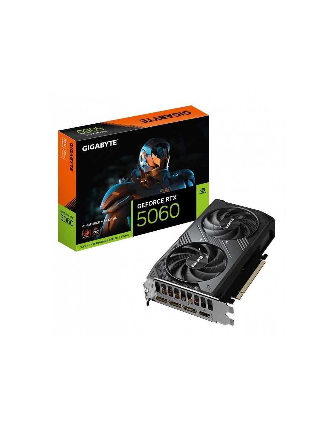 TARJETA DE VIDEO NVIDIA GIGABYTE RTX 5060 WINDFORCE MAX OC 8GB GDDR7 PCIE 5.0