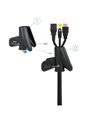 ORGANIZADOR DE CABLE NANOCABLE FLEXIBLE 25MM 1M BLACK