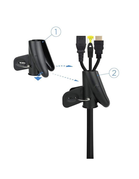 ORGANIZADOR DE CABLE NANOCABLE FLEXIBLE 25MM 1M BLACK