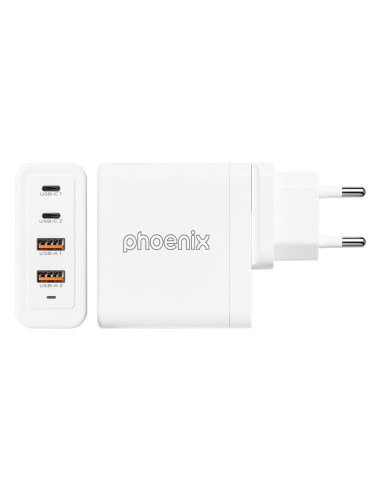CARGADOR PHOENIX 100W SMARTPHONE/PORTATIL/TABLET 2X USB-A + 2X USB-C