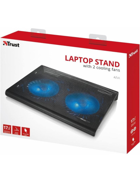 SOPORTE + VENTILADOR NOTEBOOK TRUST HASTA 17.4 BLACK