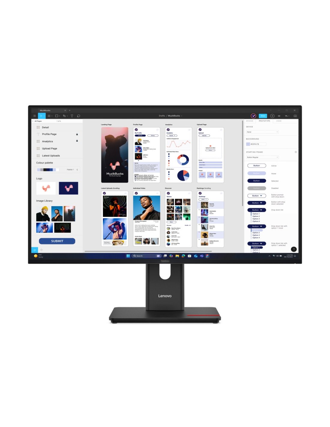 Lenovo ThinkVision T32UD-40 LED display 80 cm (31.5") 3840 x 2160 Pixeles 4K Ultra HD LCD Negro