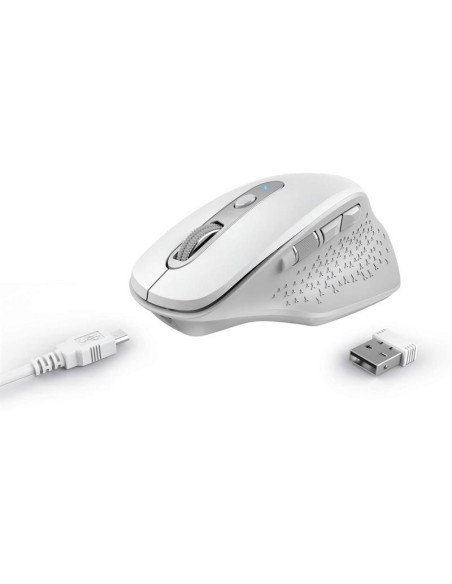 RATON TRUST OZAA ERGONOMICO RECARGABLE WIRELESS WHITE