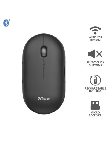 RATON TRUST PUCK RECARGABLE WIRELESS BLUETOOH BLACK