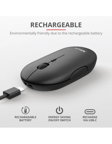 RATON TRUST PUCK RECARGABLE WIRELESS BLUETOOH BLACK