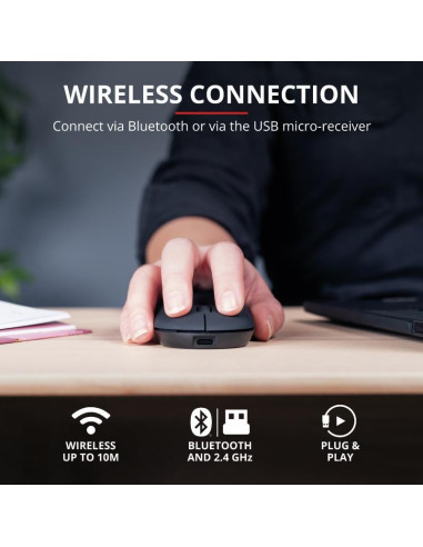 RATON TRUST PUCK RECARGABLE WIRELESS BLUETOOH BLACK