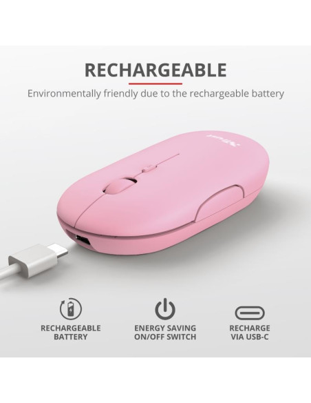 RATON TRUST PUCK RECARGABLE WIRELESS BLUETOOH PINK