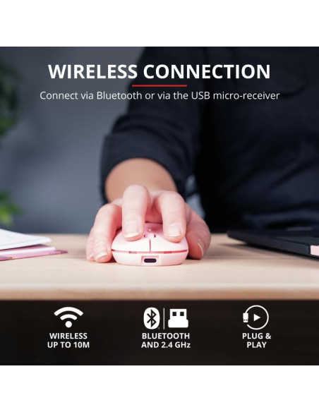 RATON TRUST PUCK RECARGABLE WIRELESS BLUETOOH PINK