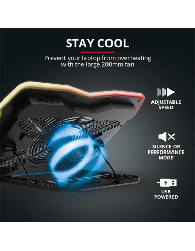 SOPORTE + VENTILADOR TRUST GXT1126 AURA REFRIGERACION RGB