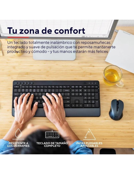 TECLADO + RATON TRUST TREZO WIRELESS BLACK ECO