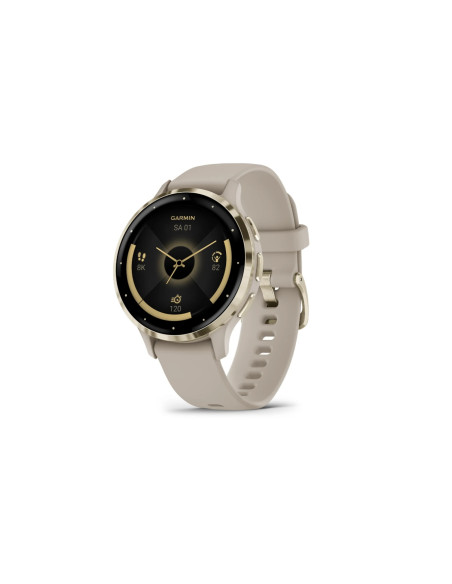 Garmin Venu 3S 3,05 cm (1.2") AMOLED 41 mm Digital 390 x 390 Pixeles Pantalla táctil Oro, Gris Wifi GPS (satélite)