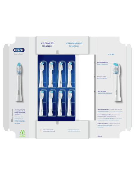 Oral-B Pulsonic Clean 81748491 cepillo de cabello 8 pieza(s) Blanco