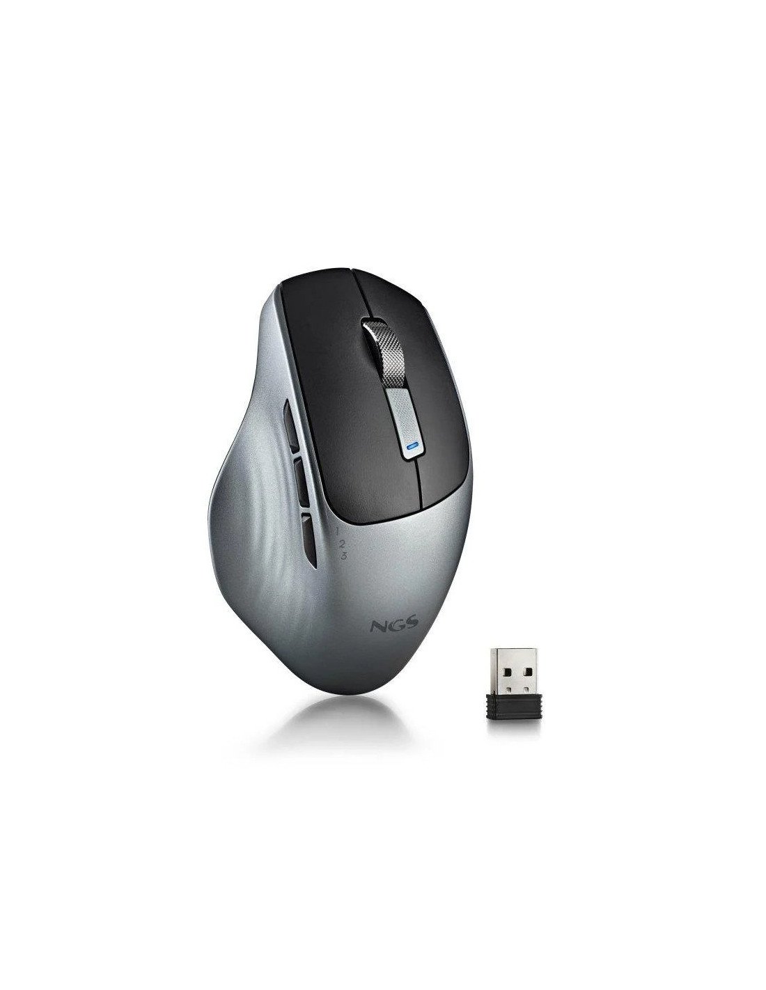 RATON NGS LUSH-RB ERGONOMICO WIRELESS RECARGABLE 1600 DPI BLACK