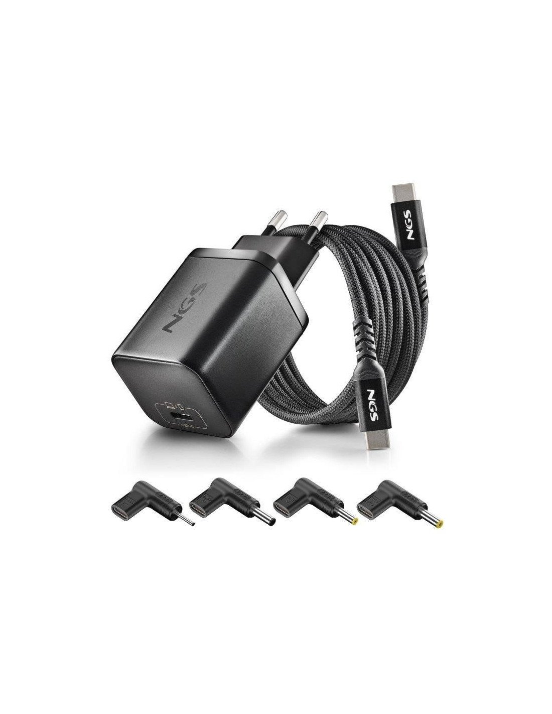 CARGADOR DE PORTATIL ACER NGS BUD GAN USB-C 65W 4 CONECTORES + CABLE 1.5M USB-C BLACK