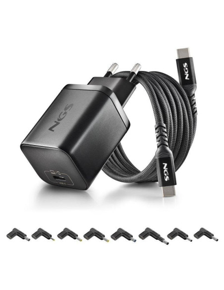 CARGADOR DE PORTATIL ASUS NGS BUD GAN USB-C 65W 8 CONECTORES + CABLE 1.5M USB-C BLACK