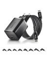 CARGADOR DE PORTATIL HP NGS BUD GAN USB-C 65W 8 CONECTORES + CABLE 1.5M USB-C BLACK