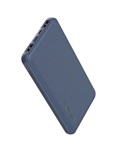 POWERBANK TRUST PRIMO SLIM 10000MAH X2 USB-A + USB-C + MICRO-USB ECO BLUE