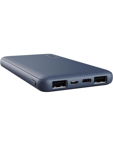 POWERBANK TRUST PRIMO SLIM 10000MAH X2 USB-A + USB-C + MICRO-USB ECO BLUE