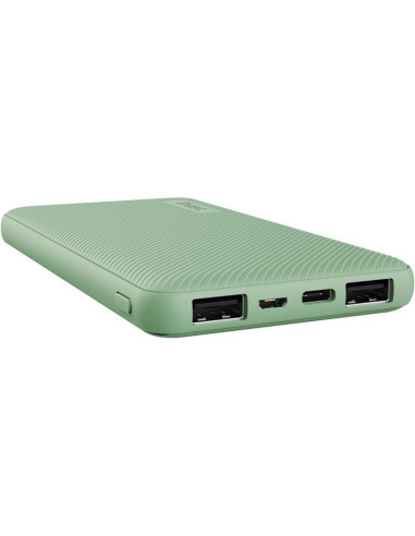 POWERBANK TRUST PRIMO SLIM 10000MAH X2 USB-A + USB-C + MICRO-USB ECO GREEN